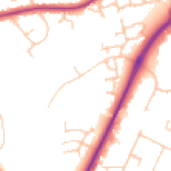 Daytime road noise heatmap for CV34 8DP