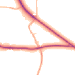 Daytime road noise heatmap for CV35 7LB