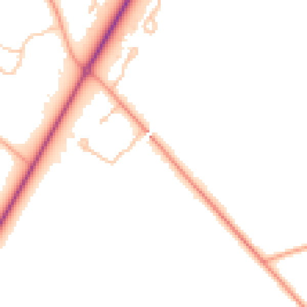 Daytime road noise heatmap for CV4 7AD