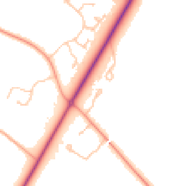 Daytime road noise heatmap for CV4 7AE