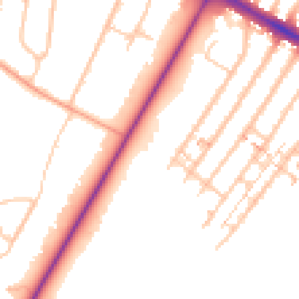 Daytime road noise heatmap for CV4 7AF