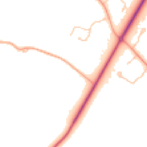 Daytime road noise heatmap for CV4 7AQ
