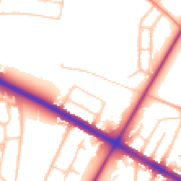 Daytime road noise heatmap for CV4 7AS