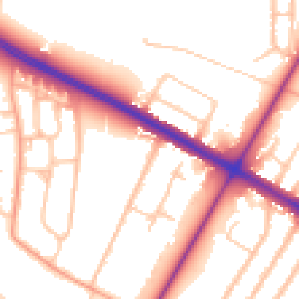 Daytime road noise heatmap for CV4 7AX