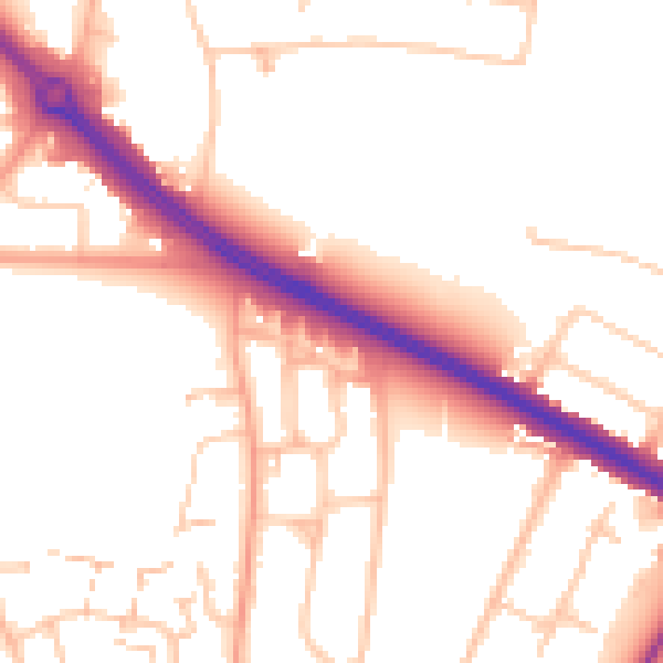 Daytime road noise heatmap for CV4 7BG
