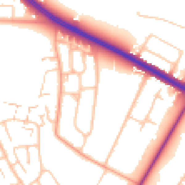 Daytime road noise heatmap for CV4 7BJ