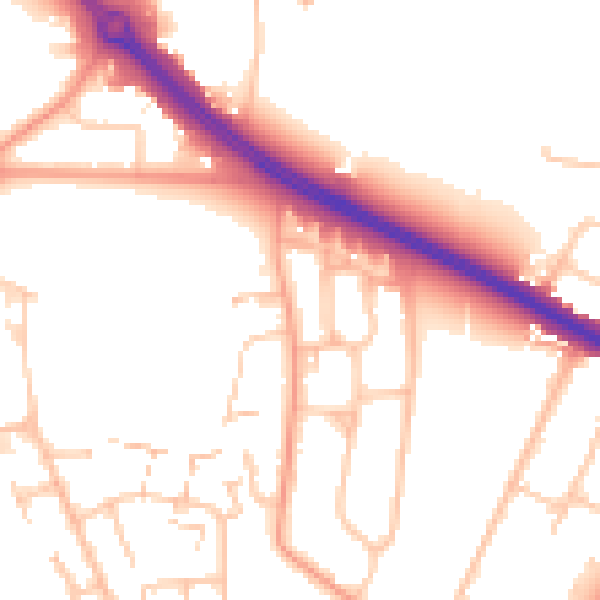 Daytime road noise heatmap for CV4 7BX