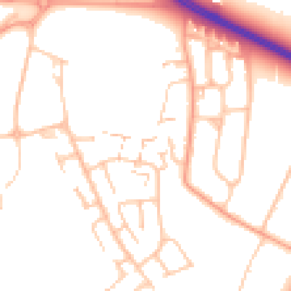 Daytime road noise heatmap for CV4 7DL
