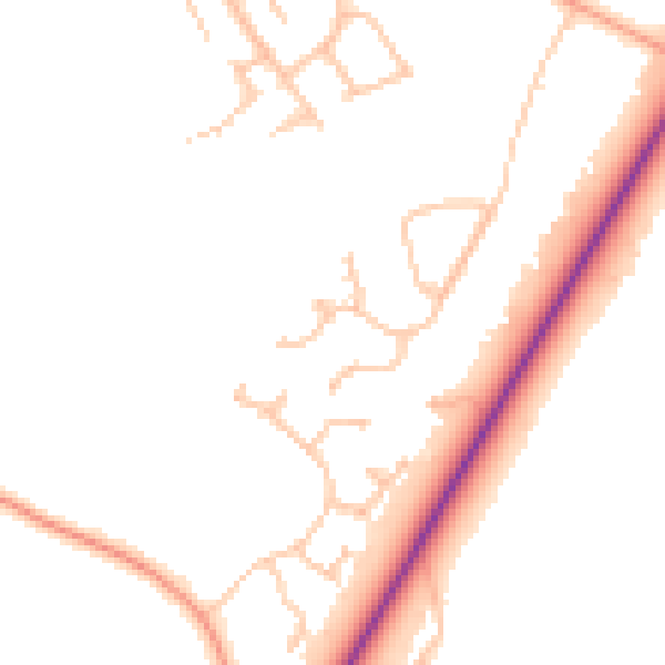 Daytime road noise heatmap for CV4 7HE