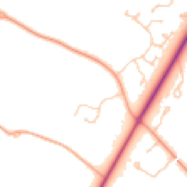 Daytime road noise heatmap for CV4 7LD