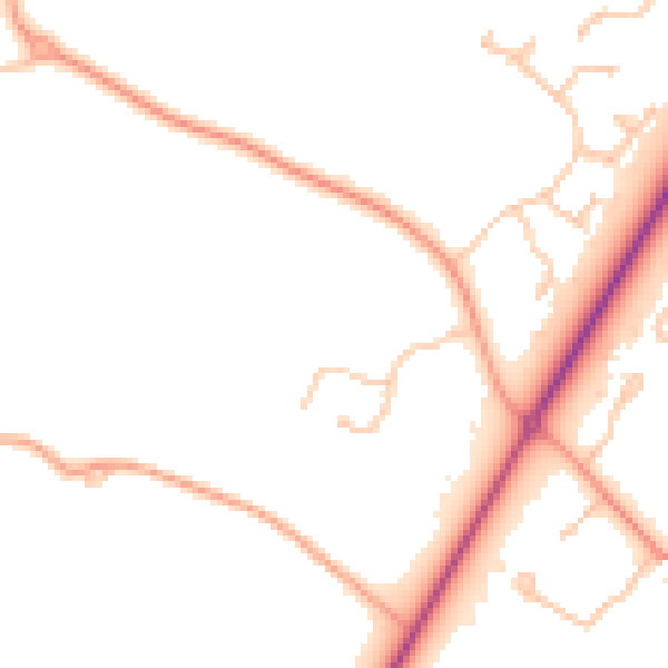 Daytime road noise heatmap for CV4 7LE