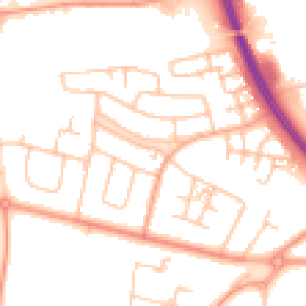 Daytime road noise heatmap for CV4 8AJ