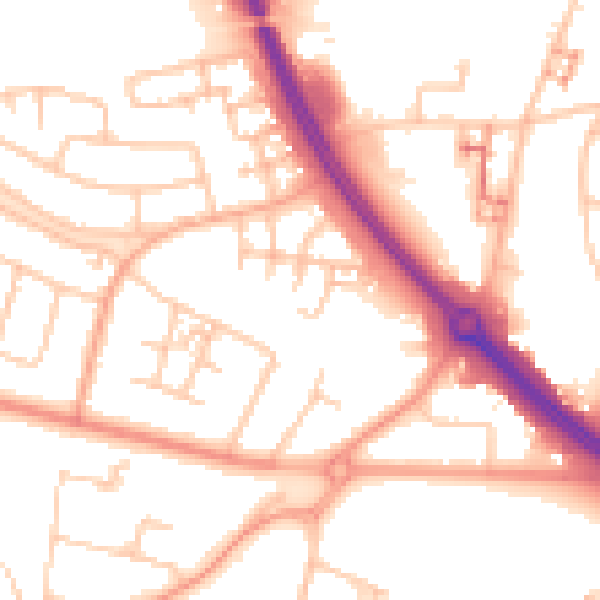 Daytime road noise heatmap for CV4 8DX