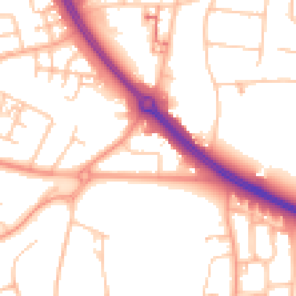 Daytime road noise heatmap for CV4 8GF