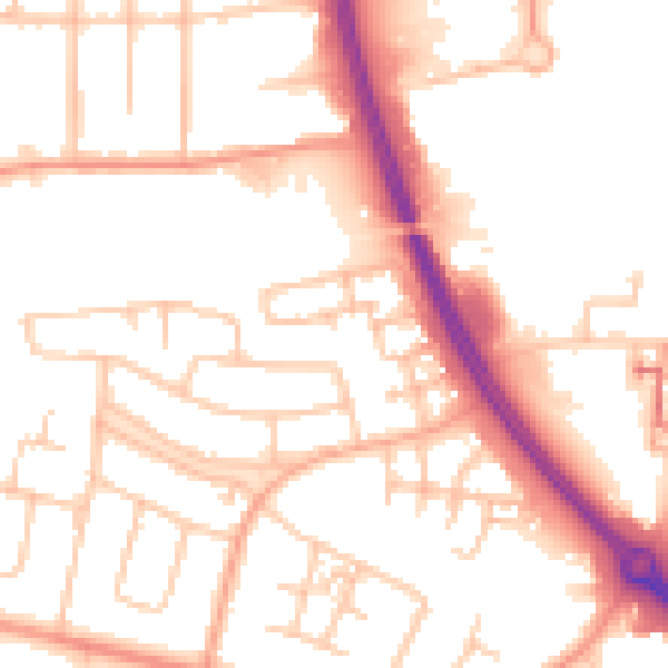 Daytime road noise heatmap for CV4 8NB
