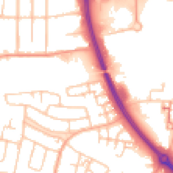 Daytime road noise heatmap for CV4 8ND