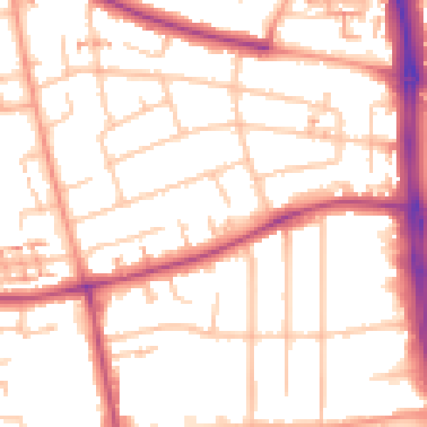 Daytime road noise heatmap for CV4 9DN
