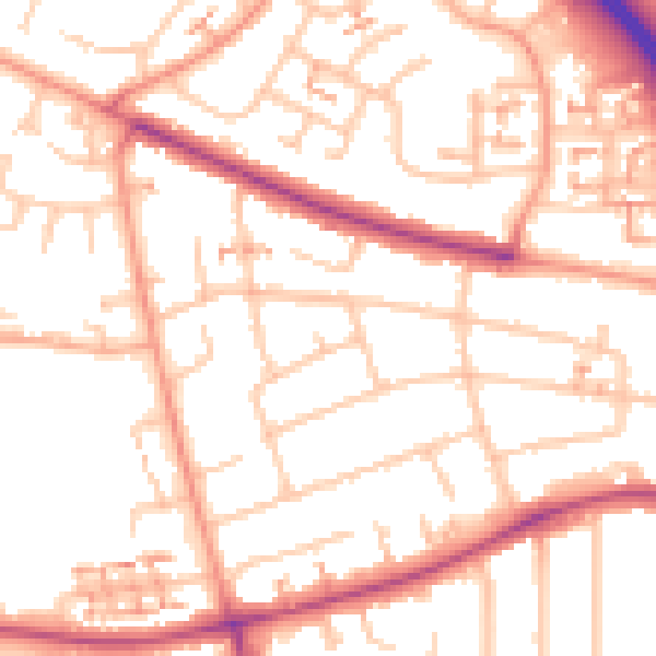Daytime road noise heatmap for CV4 9FY