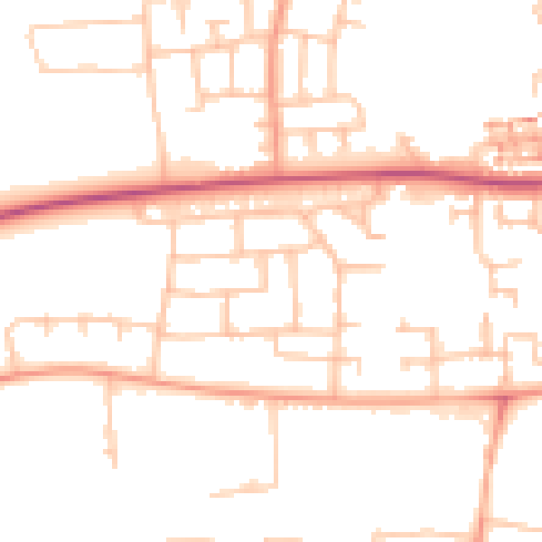 Daytime road noise heatmap for CV4 9JU
