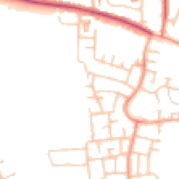 Daytime road noise heatmap for CV4 9LS