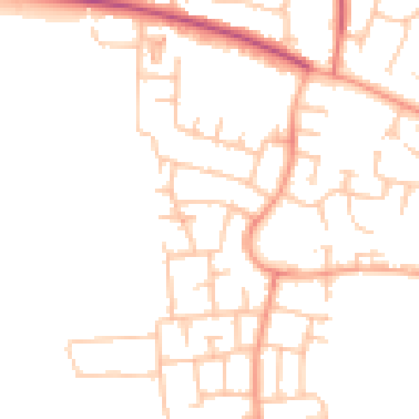 Daytime road noise heatmap for CV4 9LW