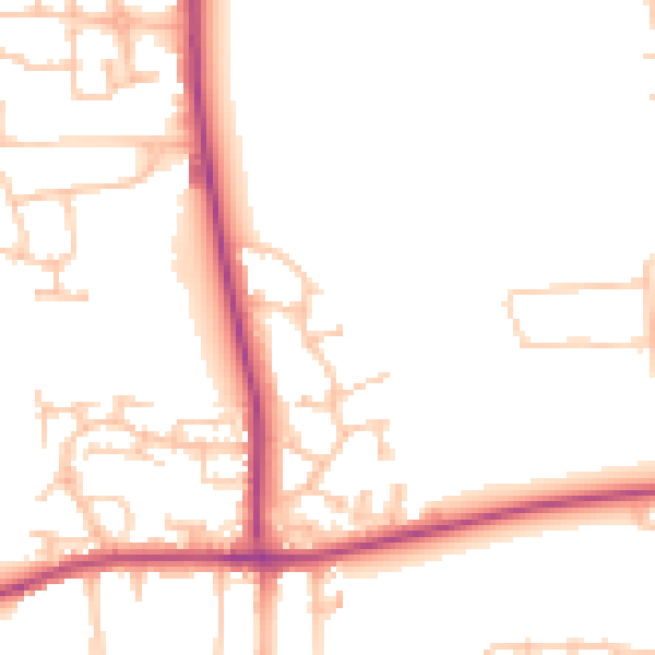 Daytime road noise heatmap for CV4 9UN
