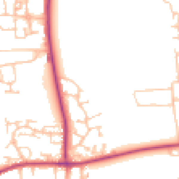 Daytime road noise heatmap for CV4 9UW
