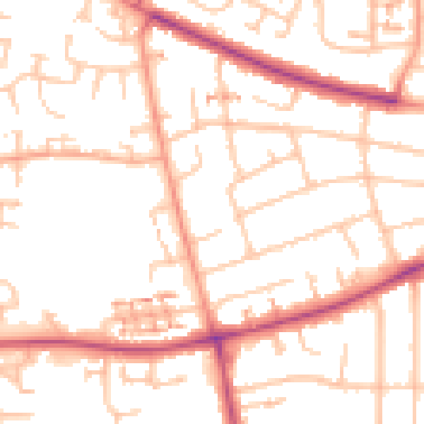 Daytime road noise heatmap for CV4 9WX