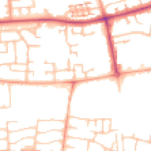 Daytime road noise heatmap for CV4 9YJ