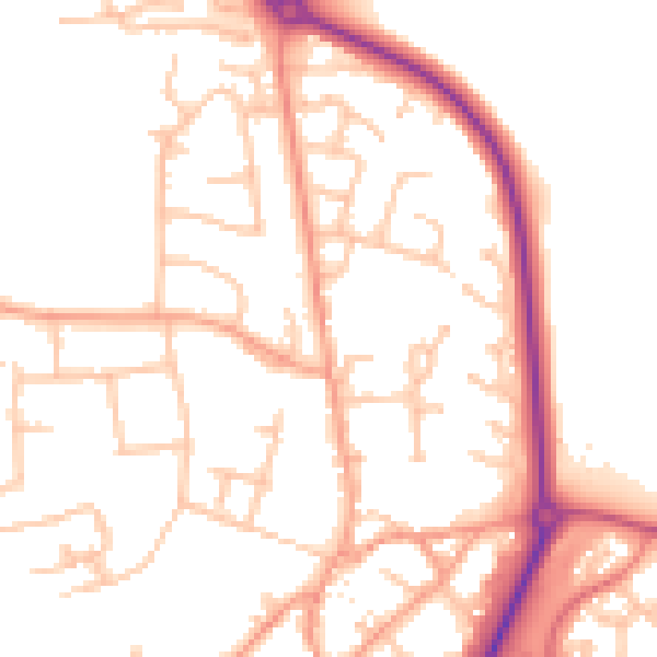 Daytime road noise heatmap for CV47 0EL