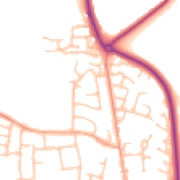 Daytime road noise heatmap for CV47 0ES