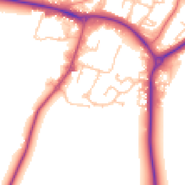 Daytime road noise heatmap for CV47 0FB