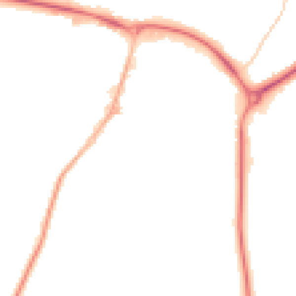 Night-time road noise heatmap for CV47 0FB