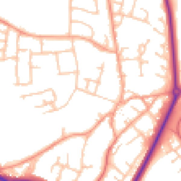 Daytime road noise heatmap for CV47 0JA