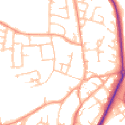 Daytime road noise heatmap for CV47 0JE