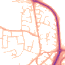 Daytime road noise heatmap for CV47 0JN