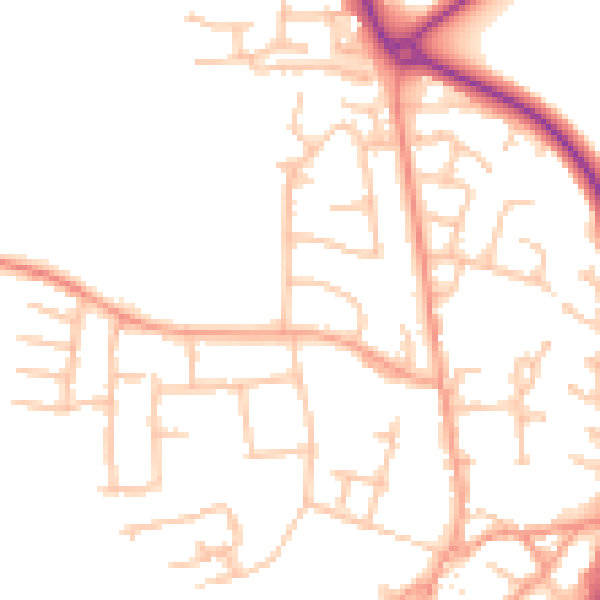Daytime road noise heatmap for CV47 0JT