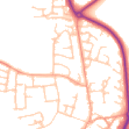 Daytime road noise heatmap for CV47 0JU