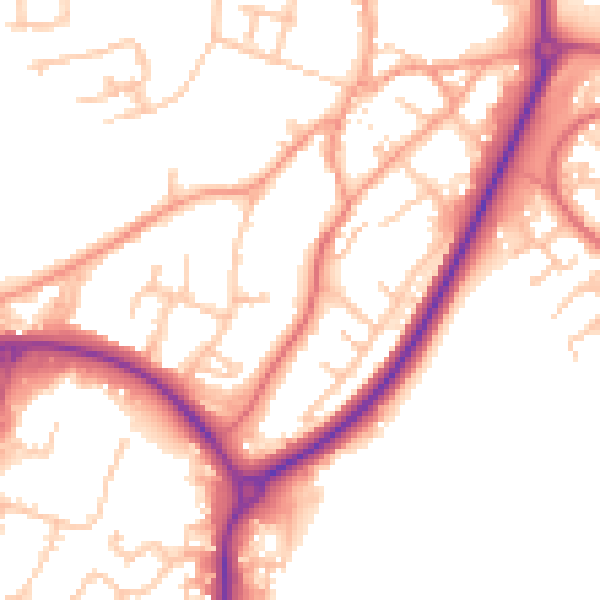 Daytime road noise heatmap for CV47 1BB