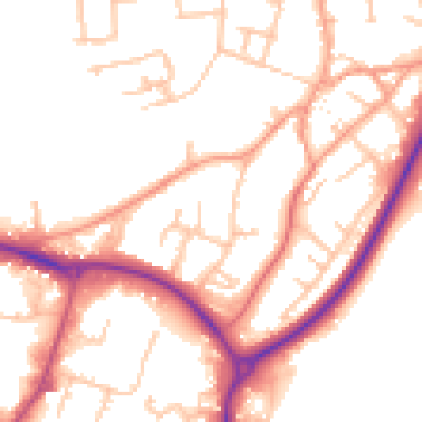 Daytime road noise heatmap for CV47 1HT