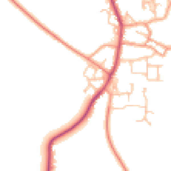 Daytime road noise heatmap for CV47 2BF