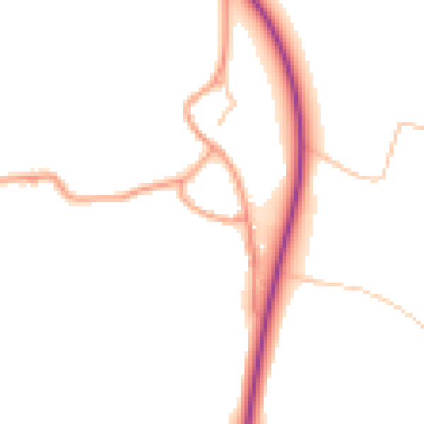 Daytime road noise heatmap for CV47 2DE