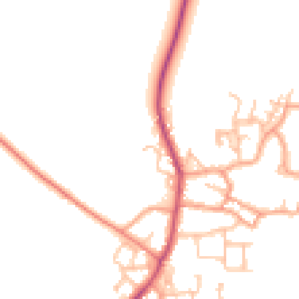 Daytime road noise heatmap for CV47 2QE