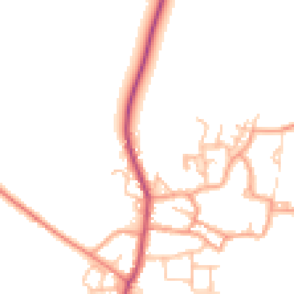 Daytime road noise heatmap for CV47 2QF