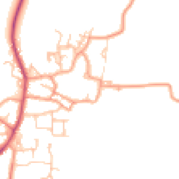 Daytime road noise heatmap for CV47 2QS