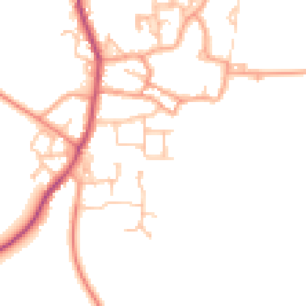 Daytime road noise heatmap for CV47 2TG