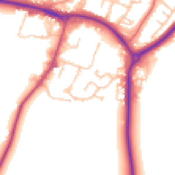 Daytime road noise heatmap for CV47 2UU