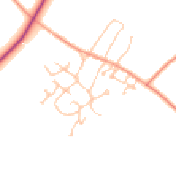 Daytime road noise heatmap for CV47 8JE