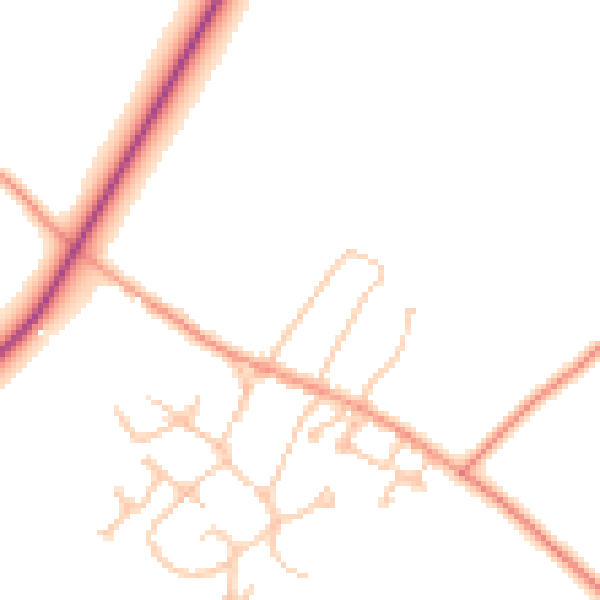 Daytime road noise heatmap for CV47 8JY