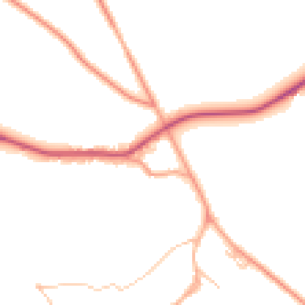 Daytime road noise heatmap for CV47 8NU